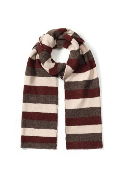 Gestreepte sjaal burgundy