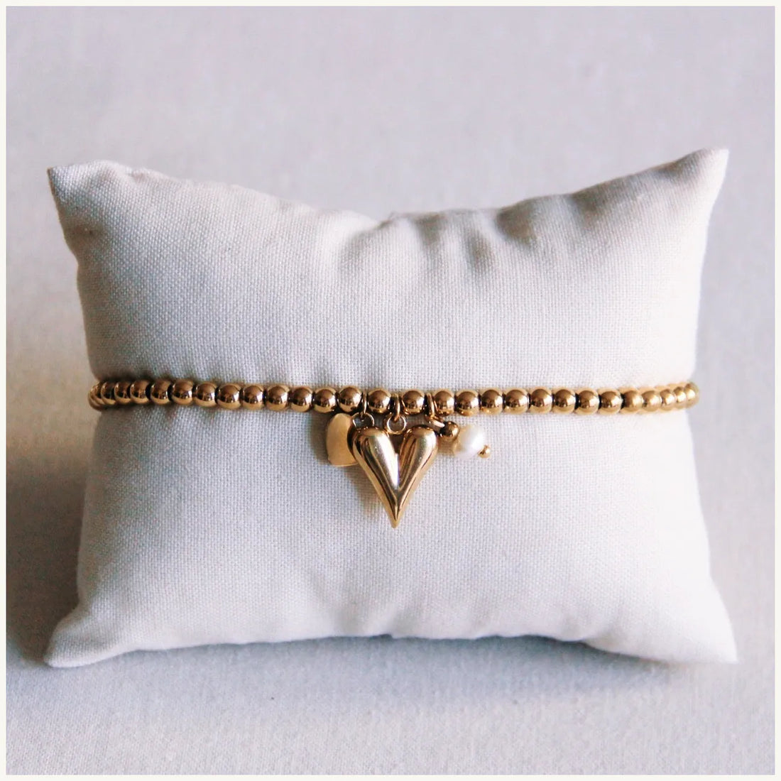 Heart & mini pearl bracelet Bazou