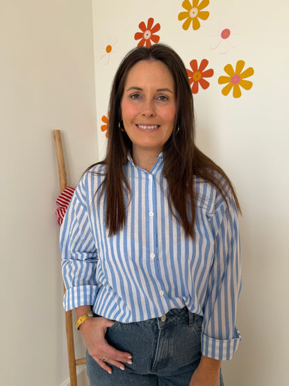 Blauw wit gestreepte blouse - My Dressing