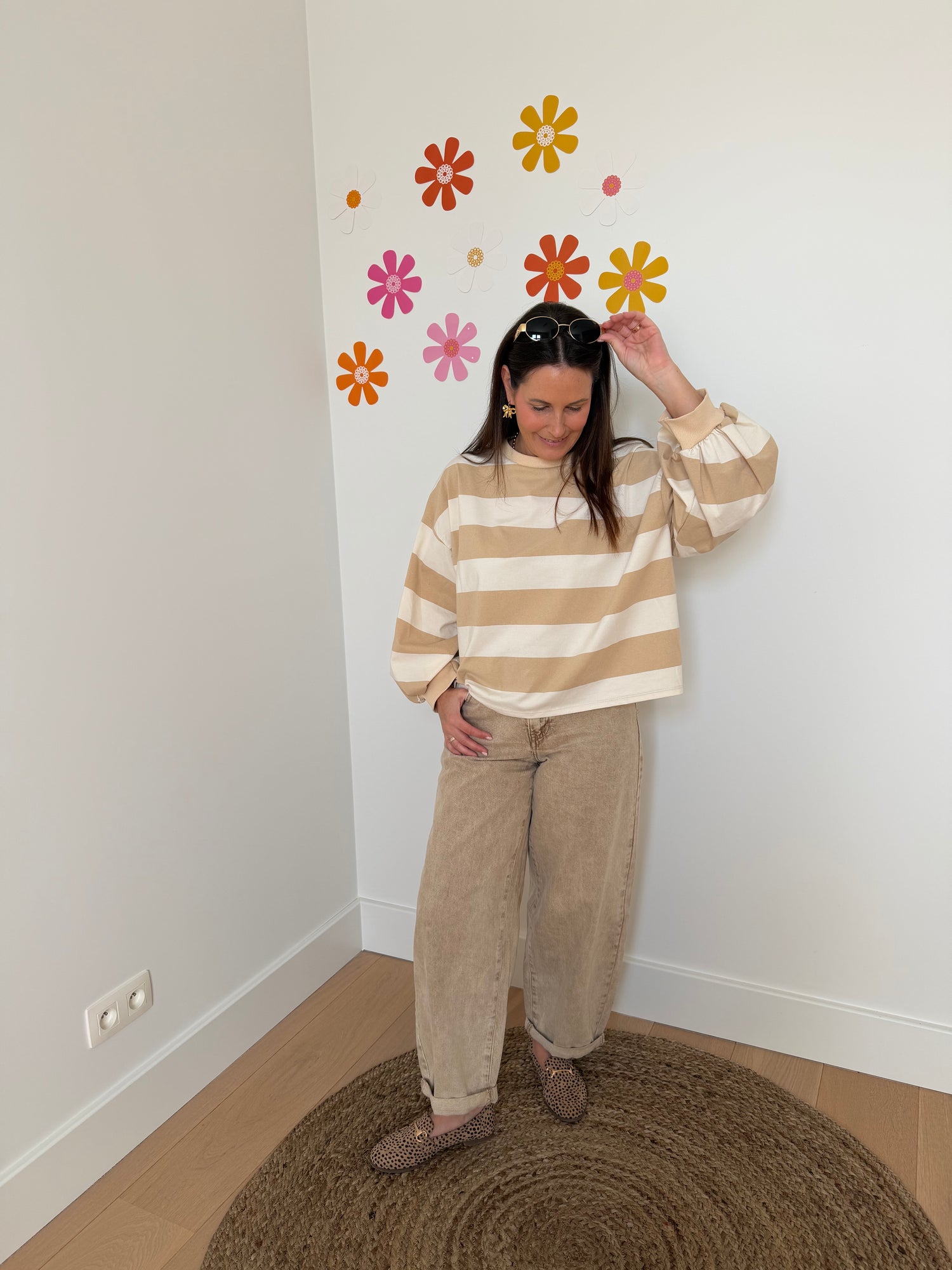 Ecru/beige gestreept shirt - My Dressing