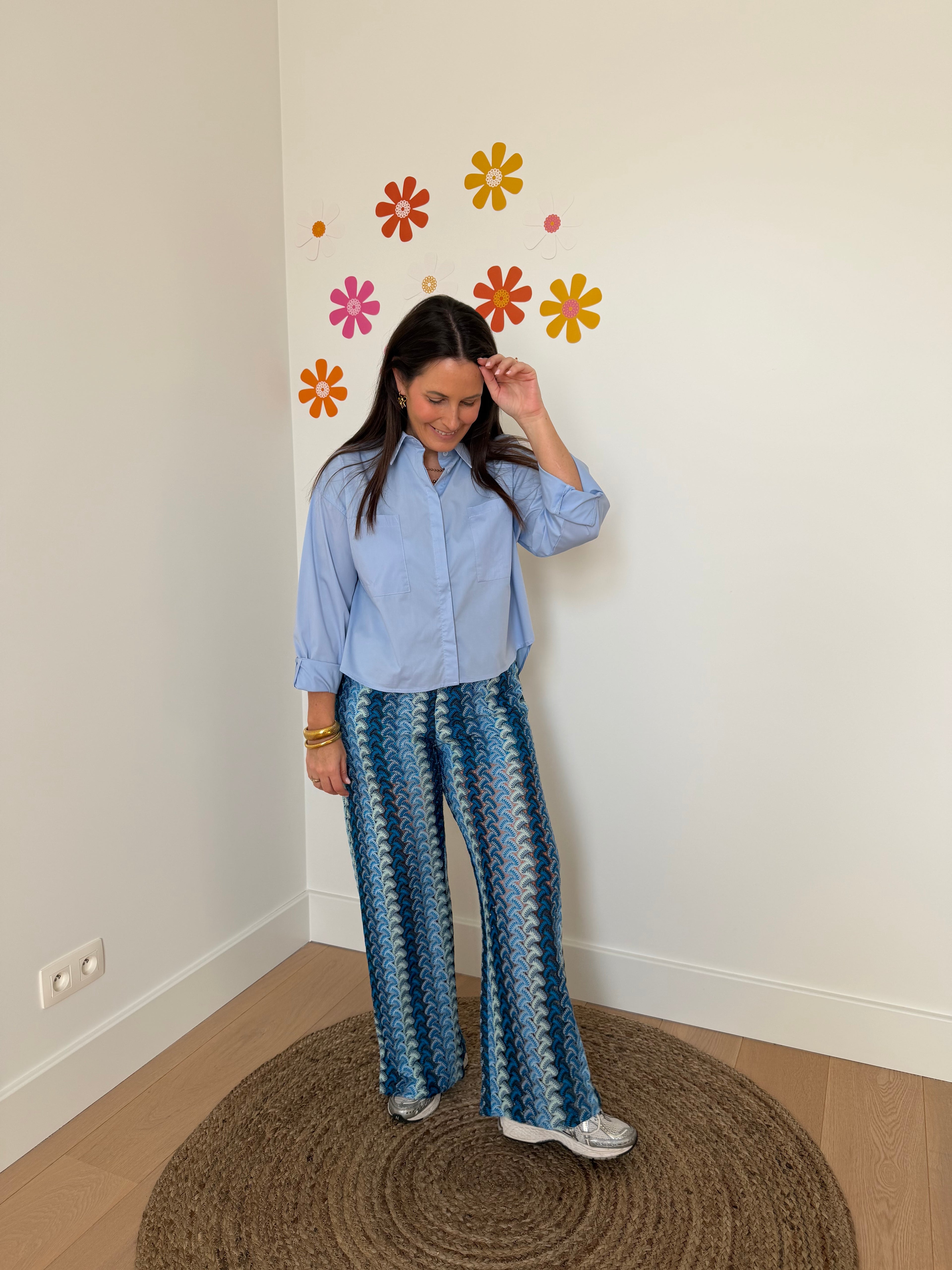 Blauwe crochet broek - My Dressing