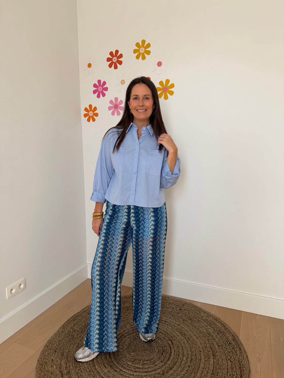 Blauwe crochet broek - My Dressing