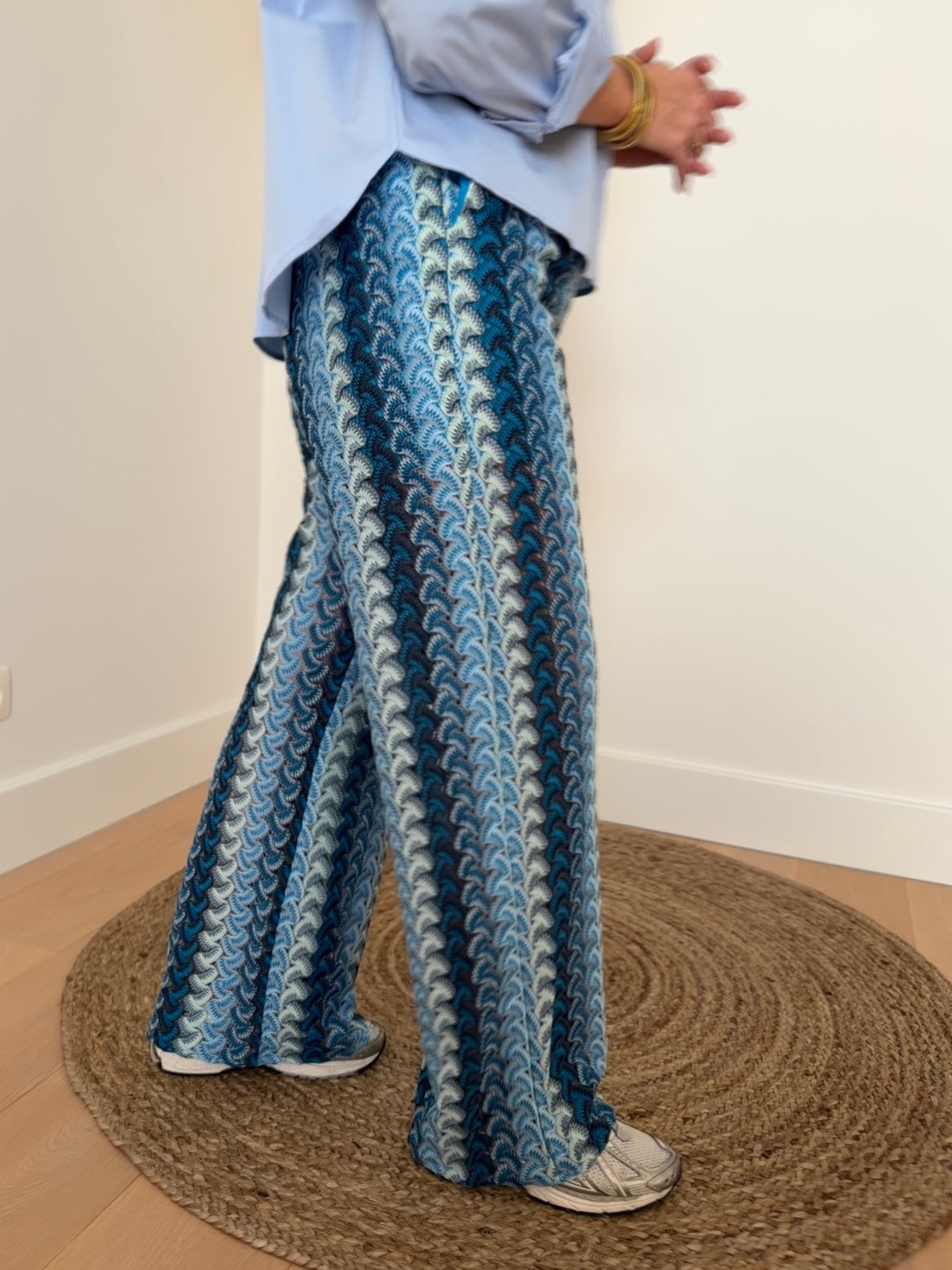 Blauwe crochet broek - My Dressing