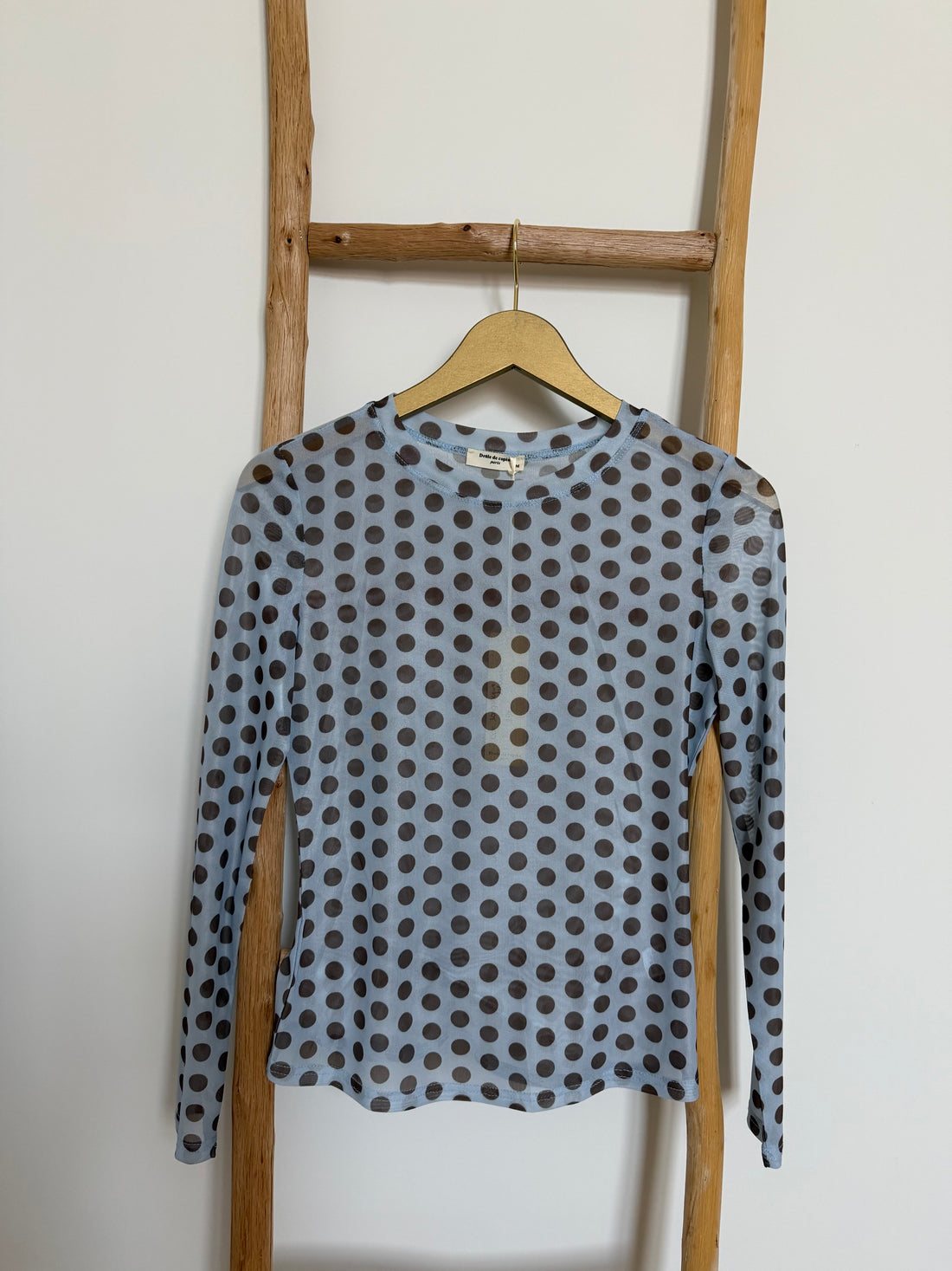 Lichtblauwe longsleeve met bolletjes - My Dressing