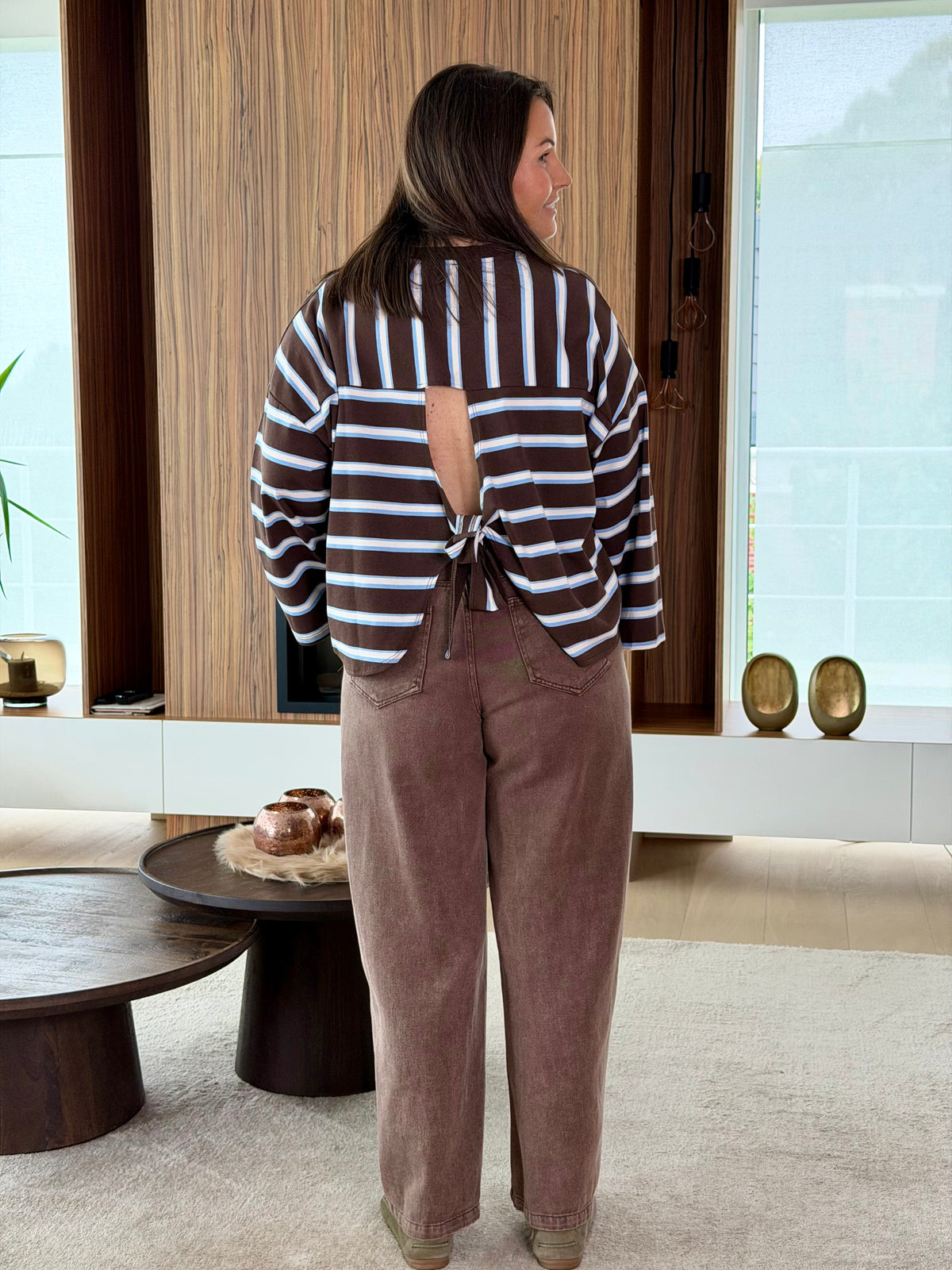 Barrel jeans bruin
