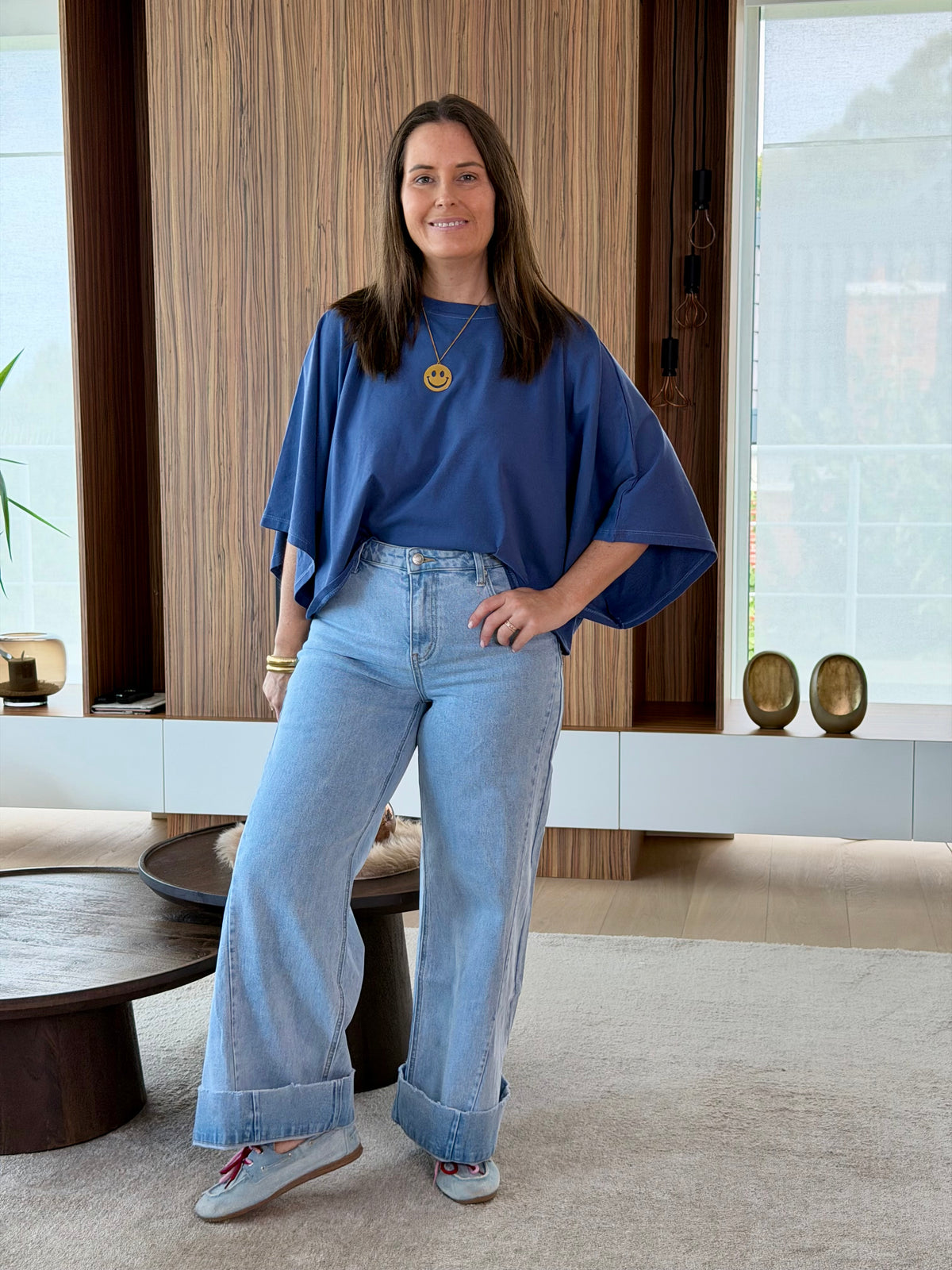 Olivia tee jeansblauw