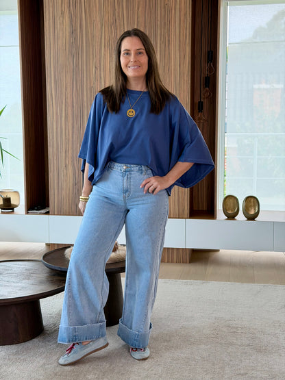 Olivia tee jeansblauw