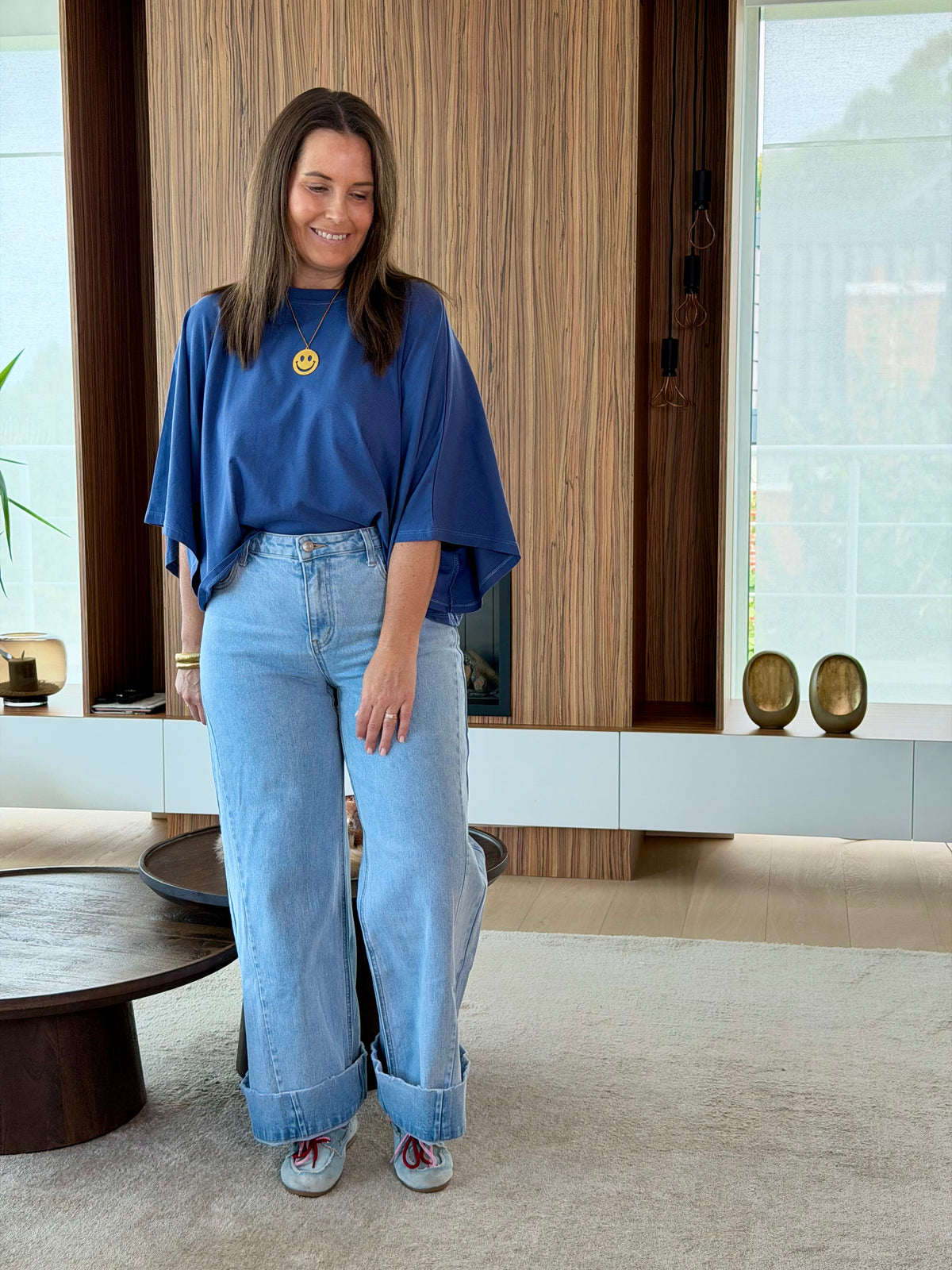 Olivia tee jeansblauw
