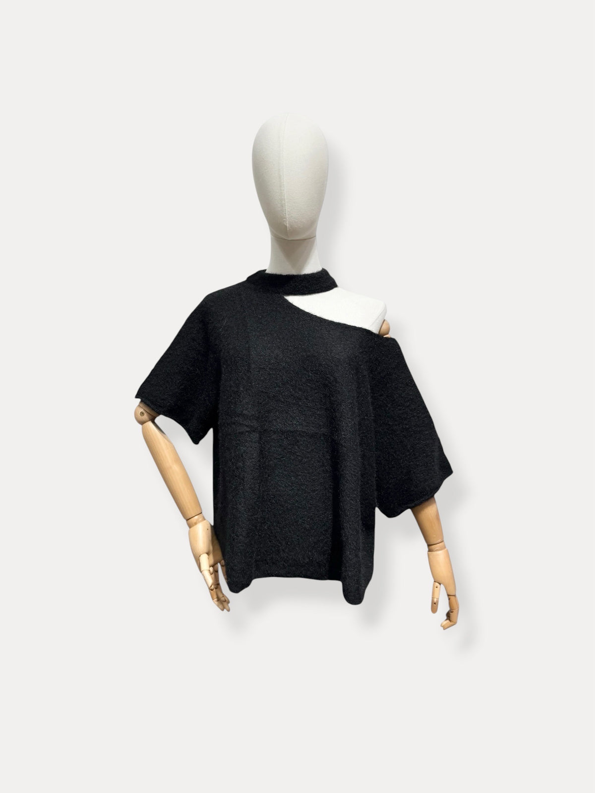 Off shoulder trui zwart - korte mouw