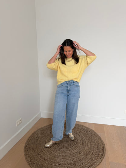gele knit met korte mouwen - My Dressing