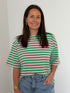 gestreepte boothals t-shirt - My Dressing