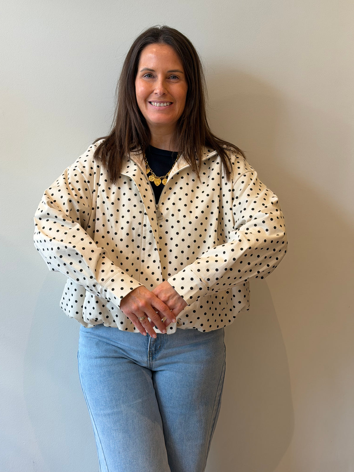 Dotty jas beige
