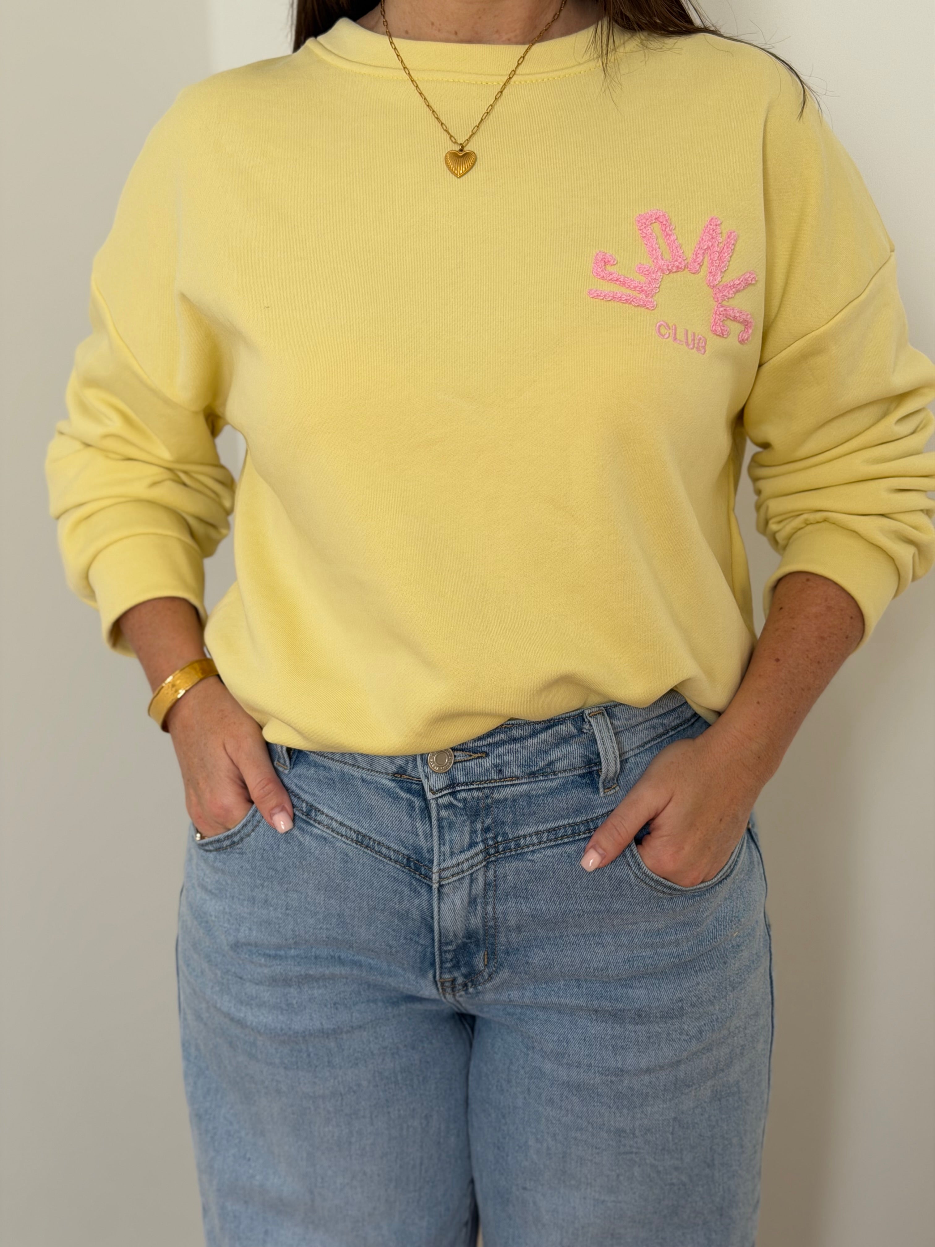 gele Iconic sweater met lange mouwen - My Dressing