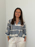 Blouse met marine print in satijnen look - My Dressing