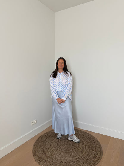 lange rok in babyblauw - My Dressing