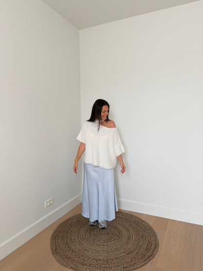 Witte off shoulder trui met korte mouwen - My Dressing