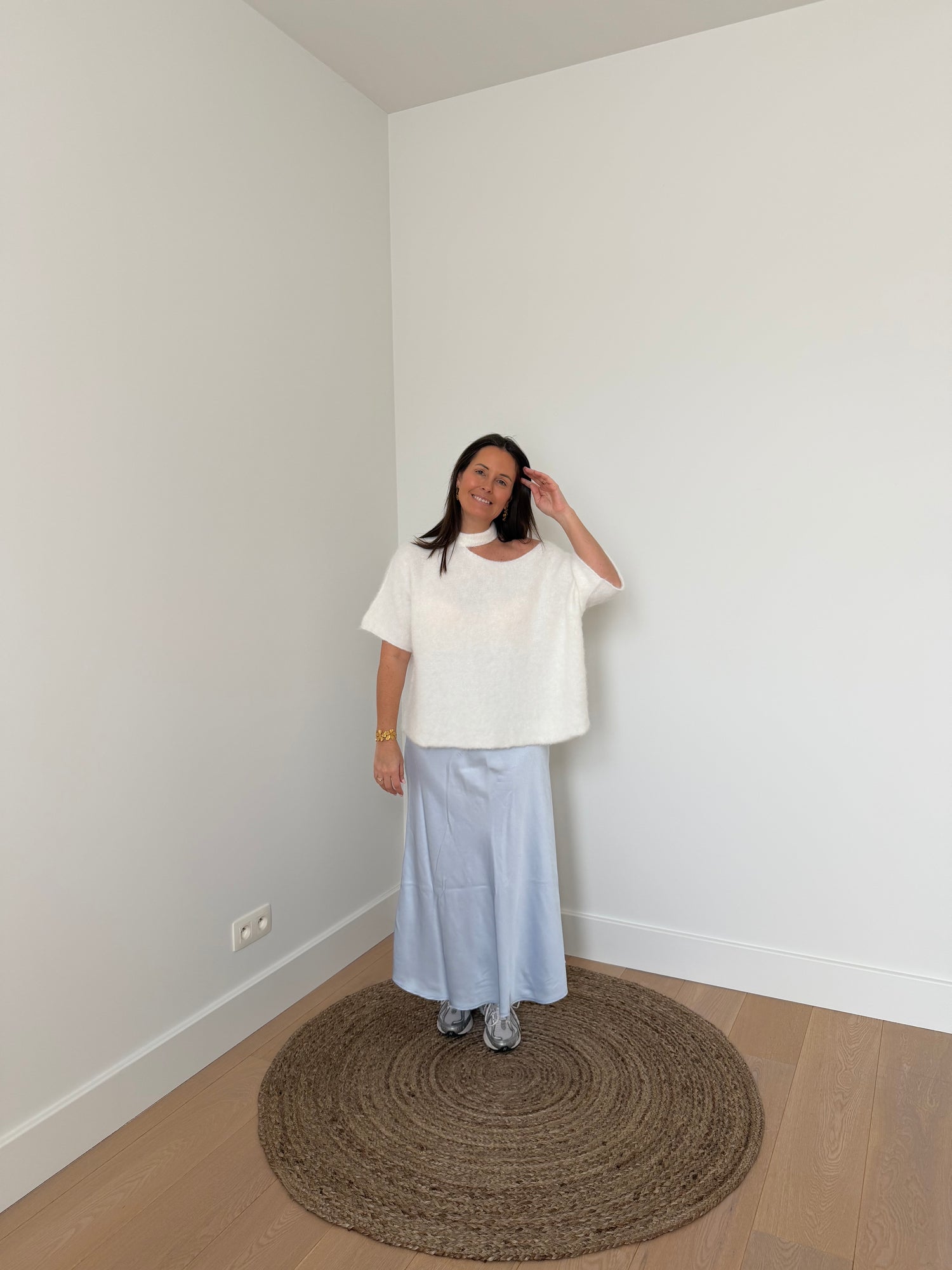 lange maxi rok in pastelblauw - My Dressing
