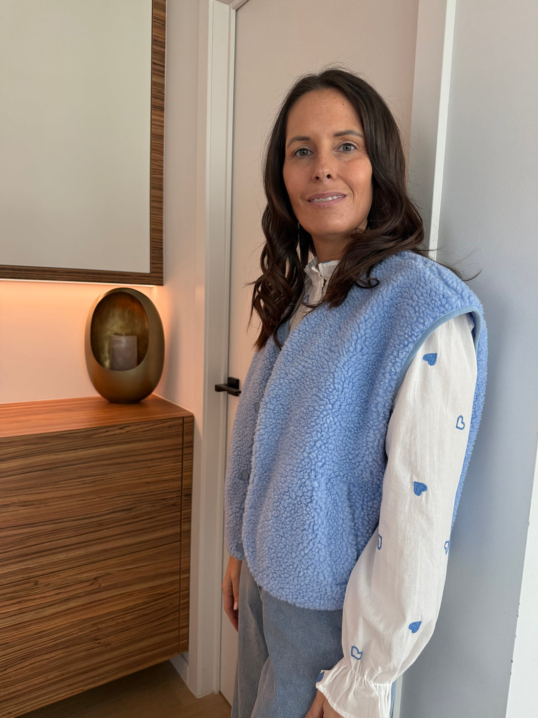 Teddy gilet blue