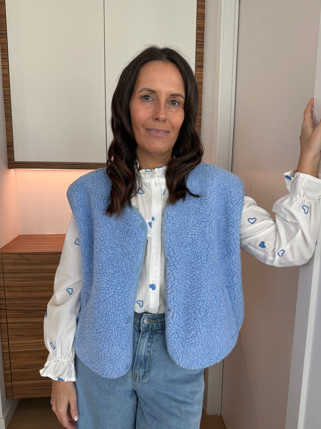 Teddy gilet blue