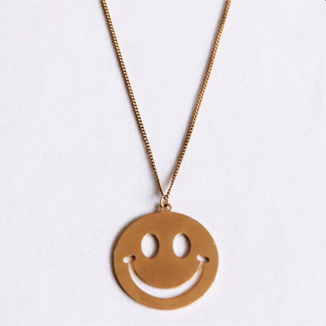 Fijne schakelketting met XL smiley