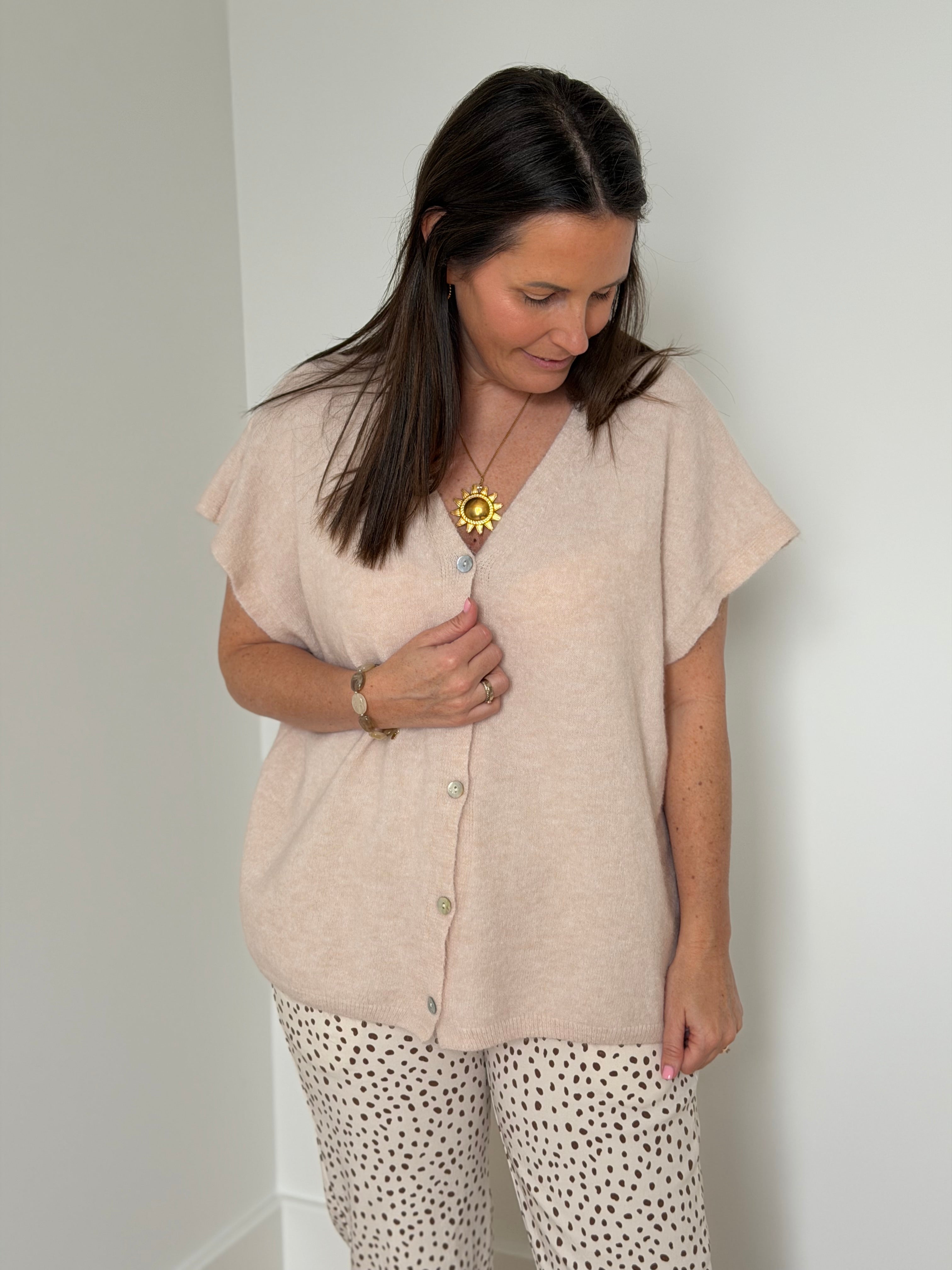 oversized gilet met korte mouwen - My Dressing