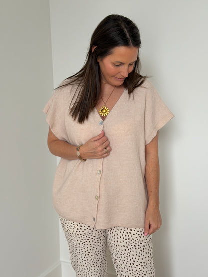 oversized gilet met korte mouwen - My Dressing