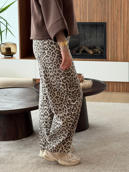 Leopard balloon jeans