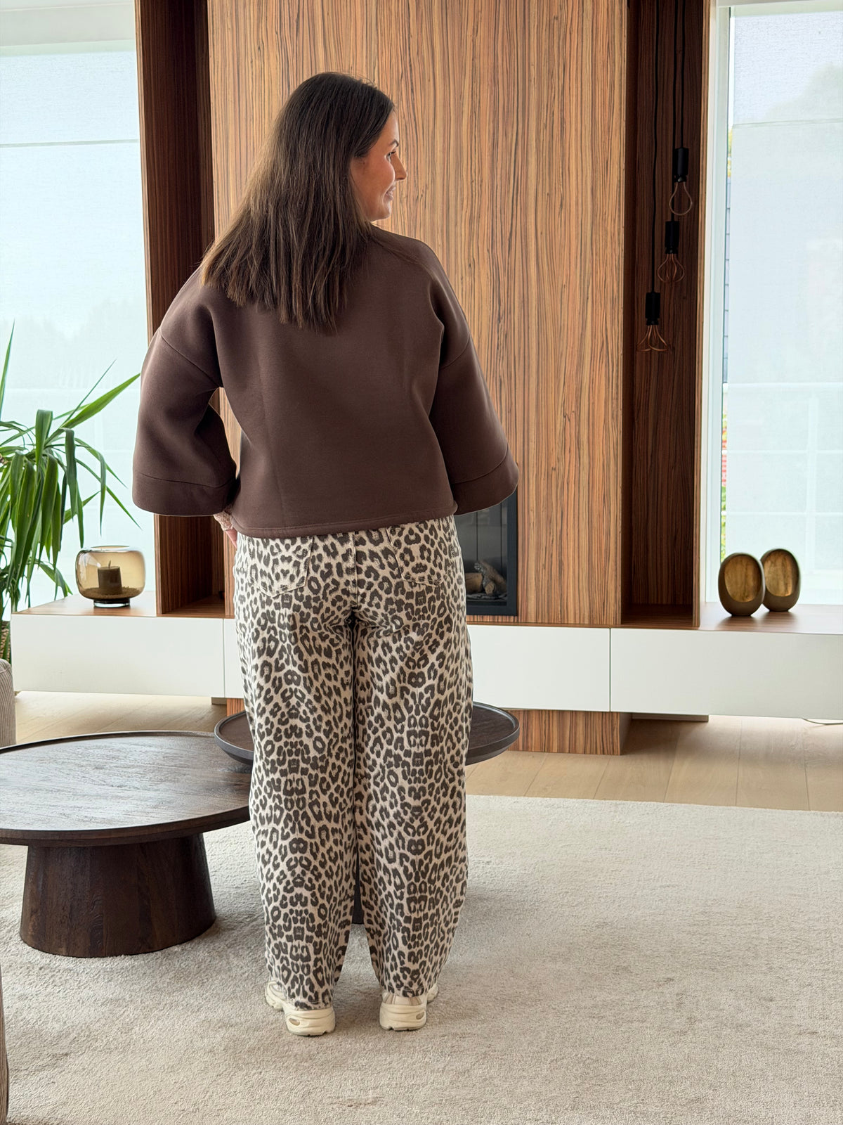 Leopard balloon jeans