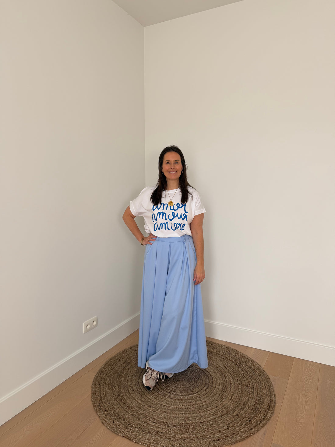 Lichtblauwe broek in palazzo model - My Dressing