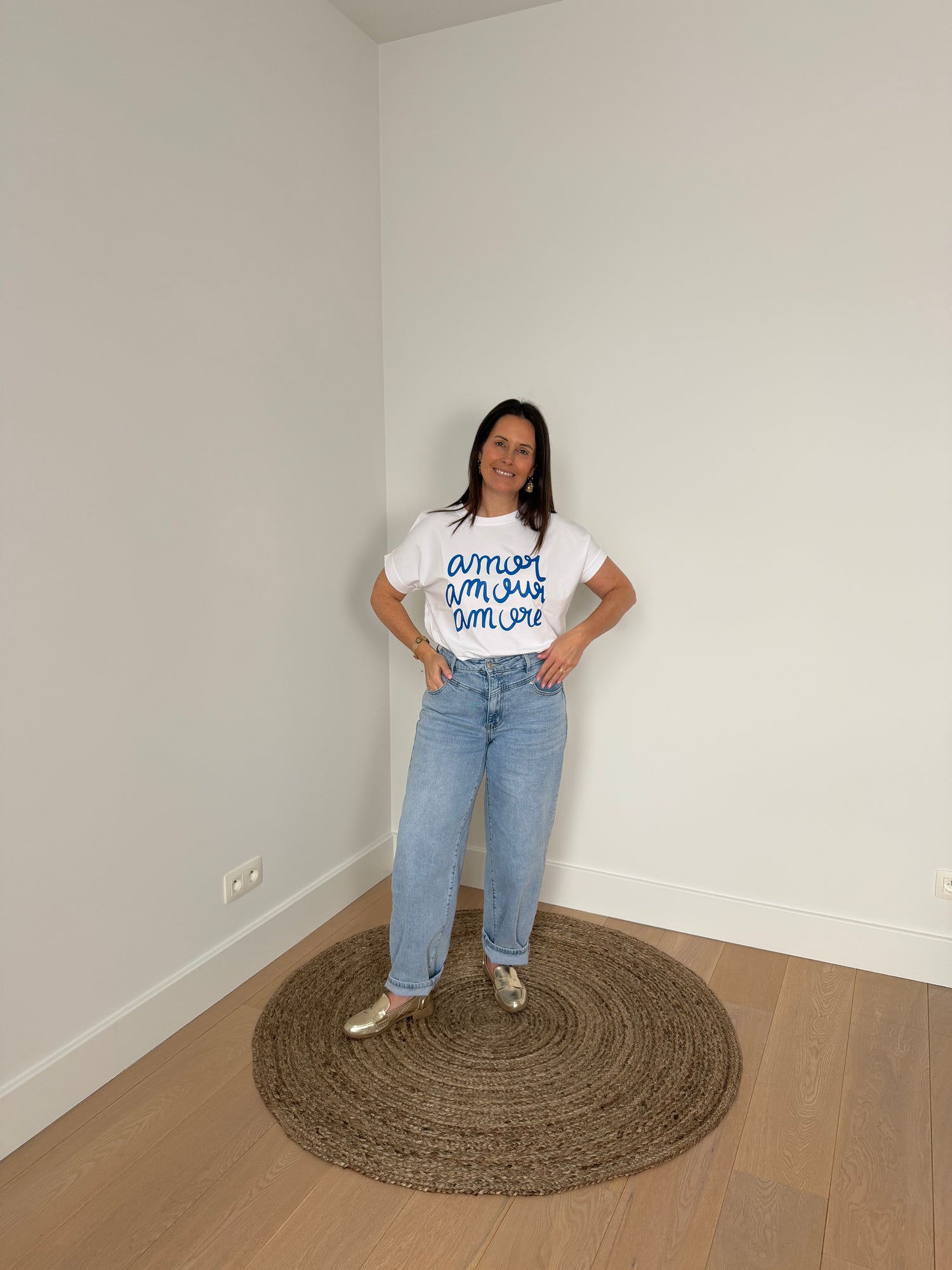 Witte t-shirt met rint  My Dressing