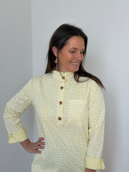 Gele jurk met witte stippen - My Dressing