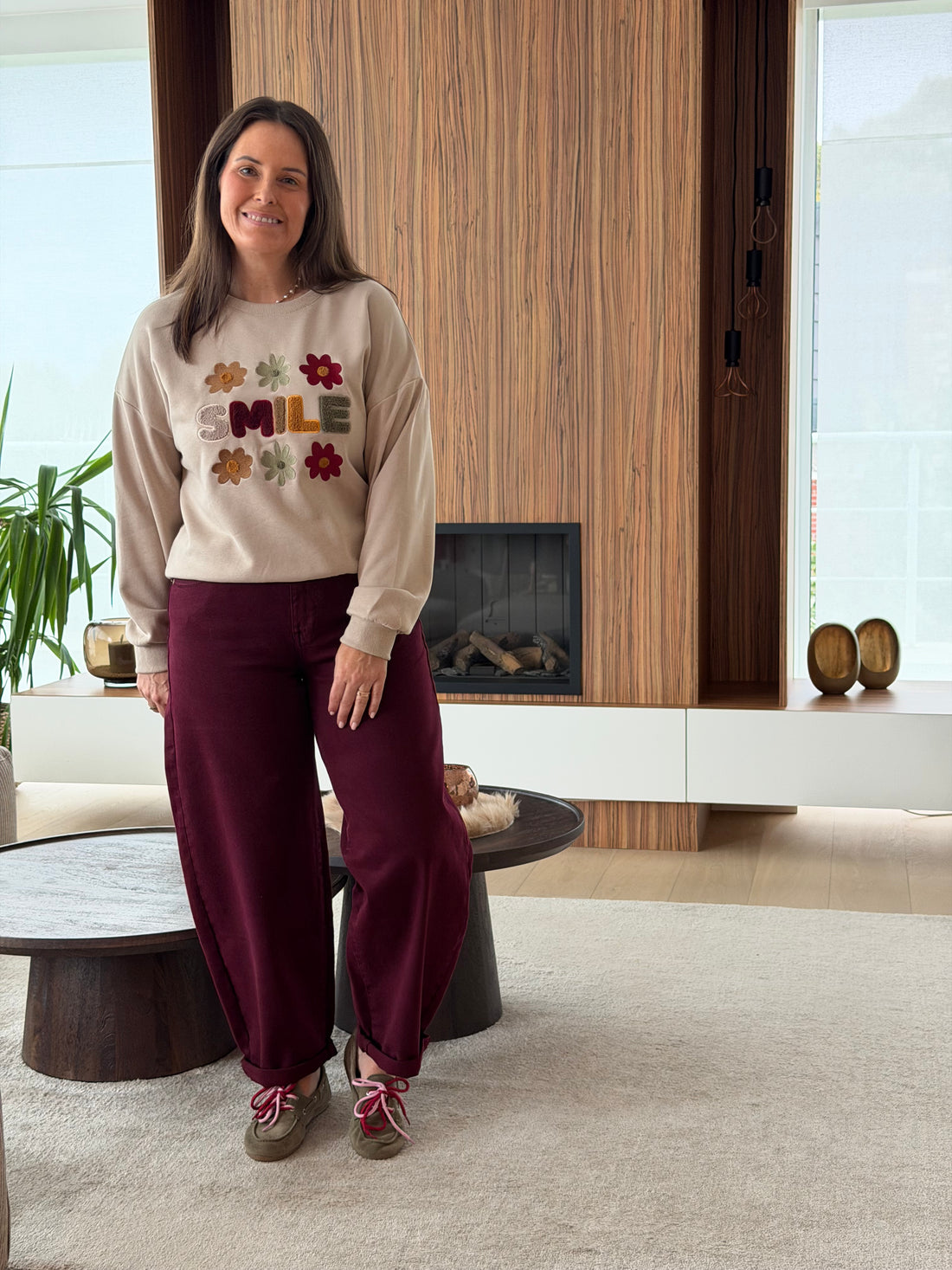 Smile sweater beige