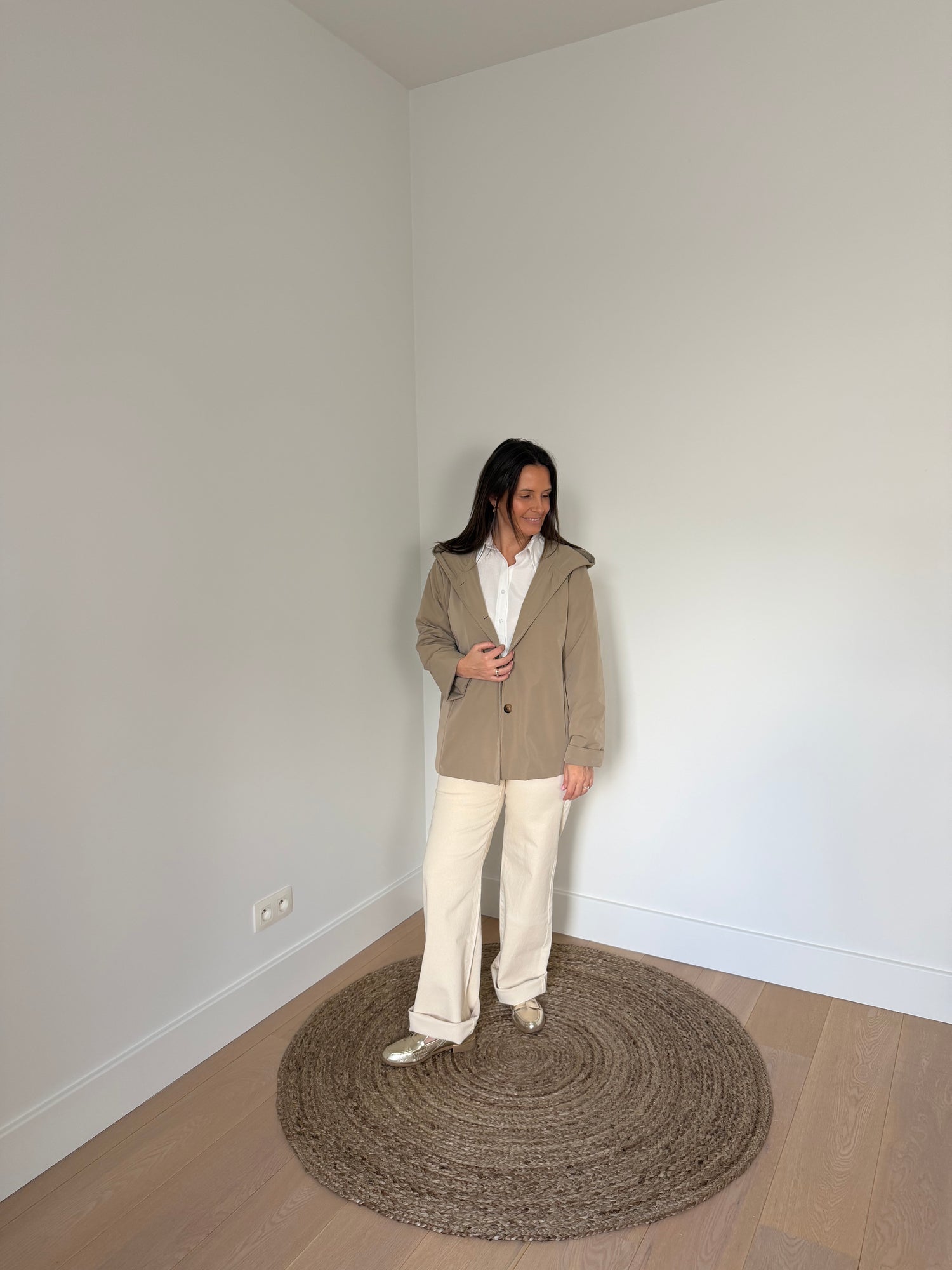 Korte trenchcoat in taupe - maat TU - My Dressing
