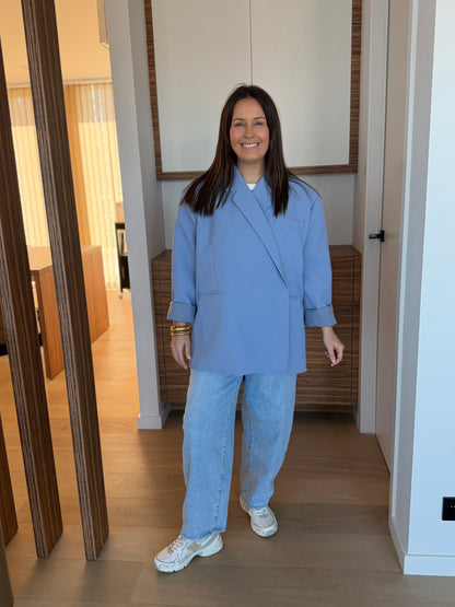 Blauwe blazer oversized model, maat TU - My Dressing
