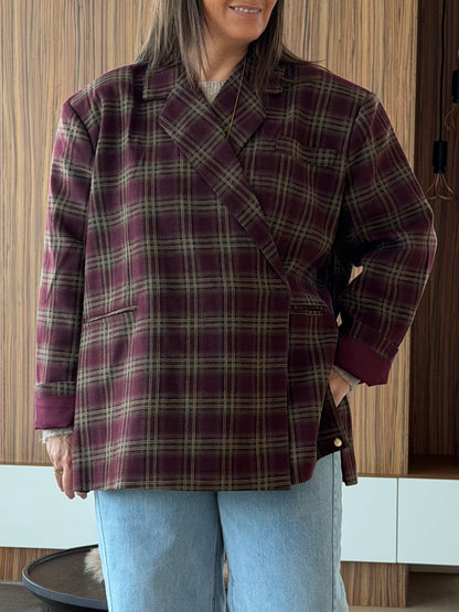 Jasmin blazer checked burgundy