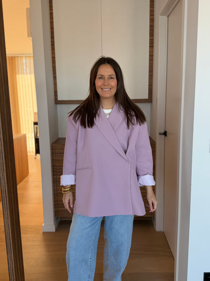 Pastel lila blazer met lange mouwen - My Dressing