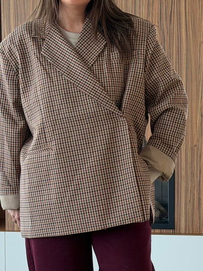 Jasmin blazer checked burgundy/beige