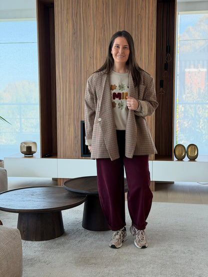 Jasmin blazer checked burgundy/beige