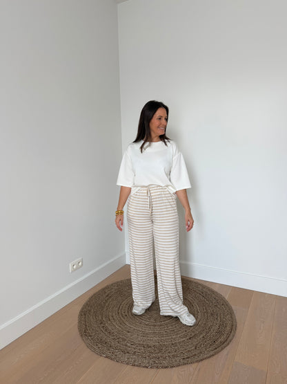 T-shirt met korte mouwen in ecru - My Dressing
