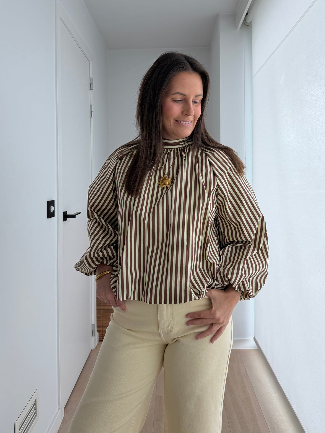 Backless blouse choco