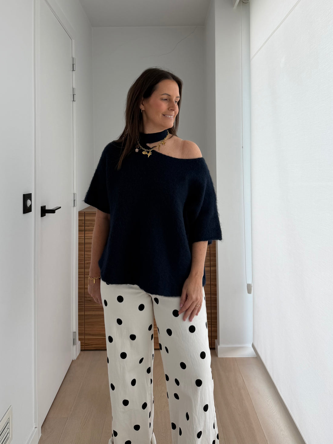 Off shoulder trui marine - My Dressing