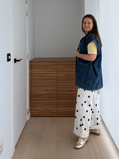 Mouwloze denim gilet zijlngs - My Dressing