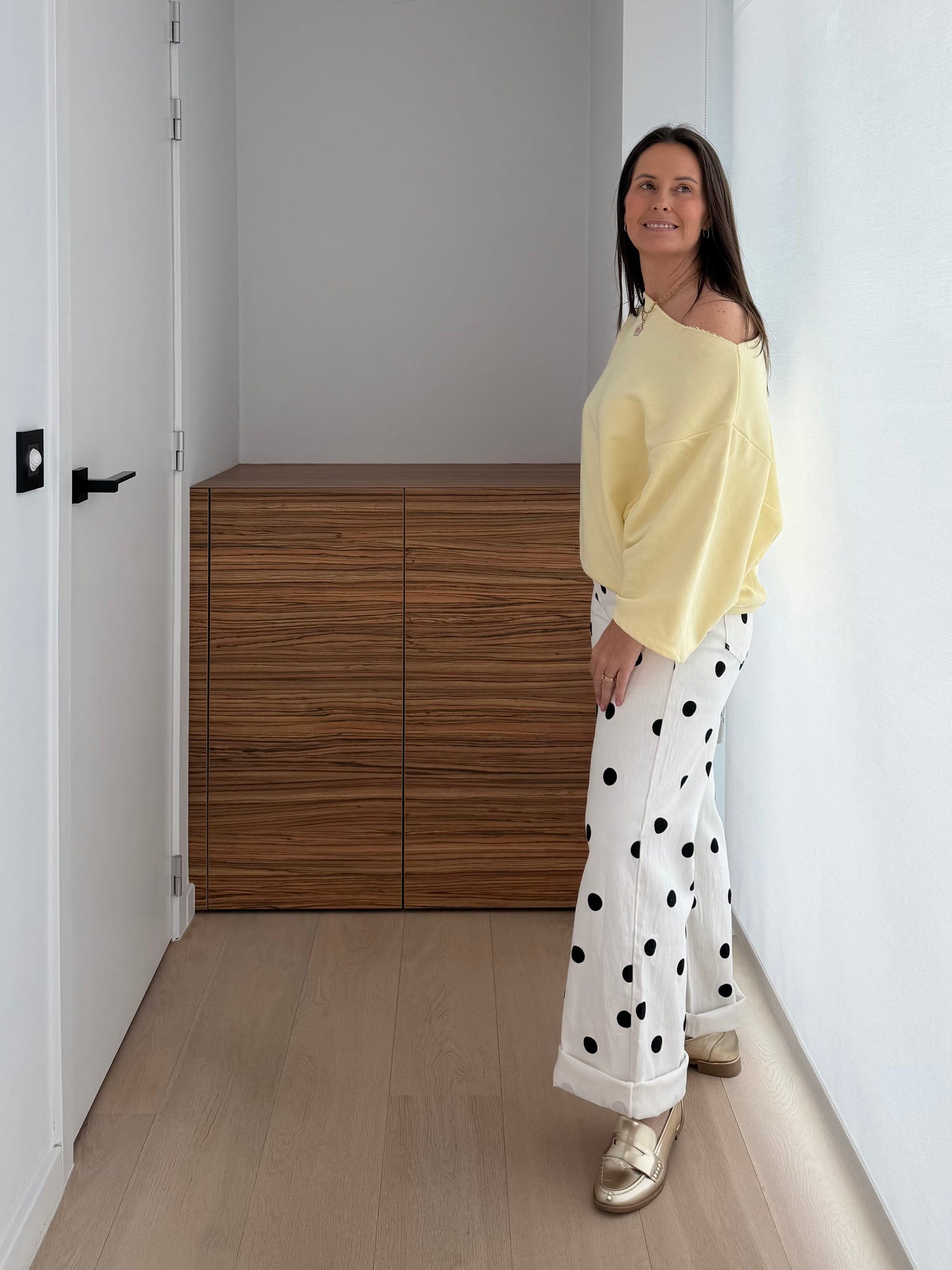 Off shoulder sweater voor dames in zachte grijze stof