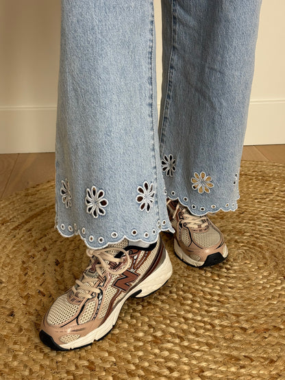 Broderie jeans, recht model - My Dressing