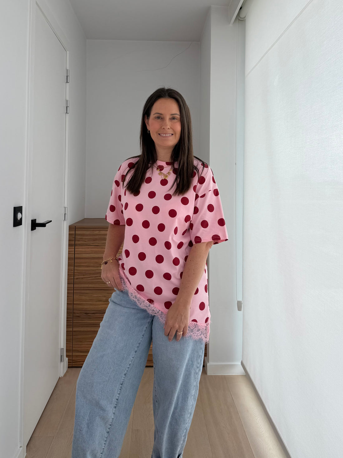 Roze dot t-shirt - My Dressing