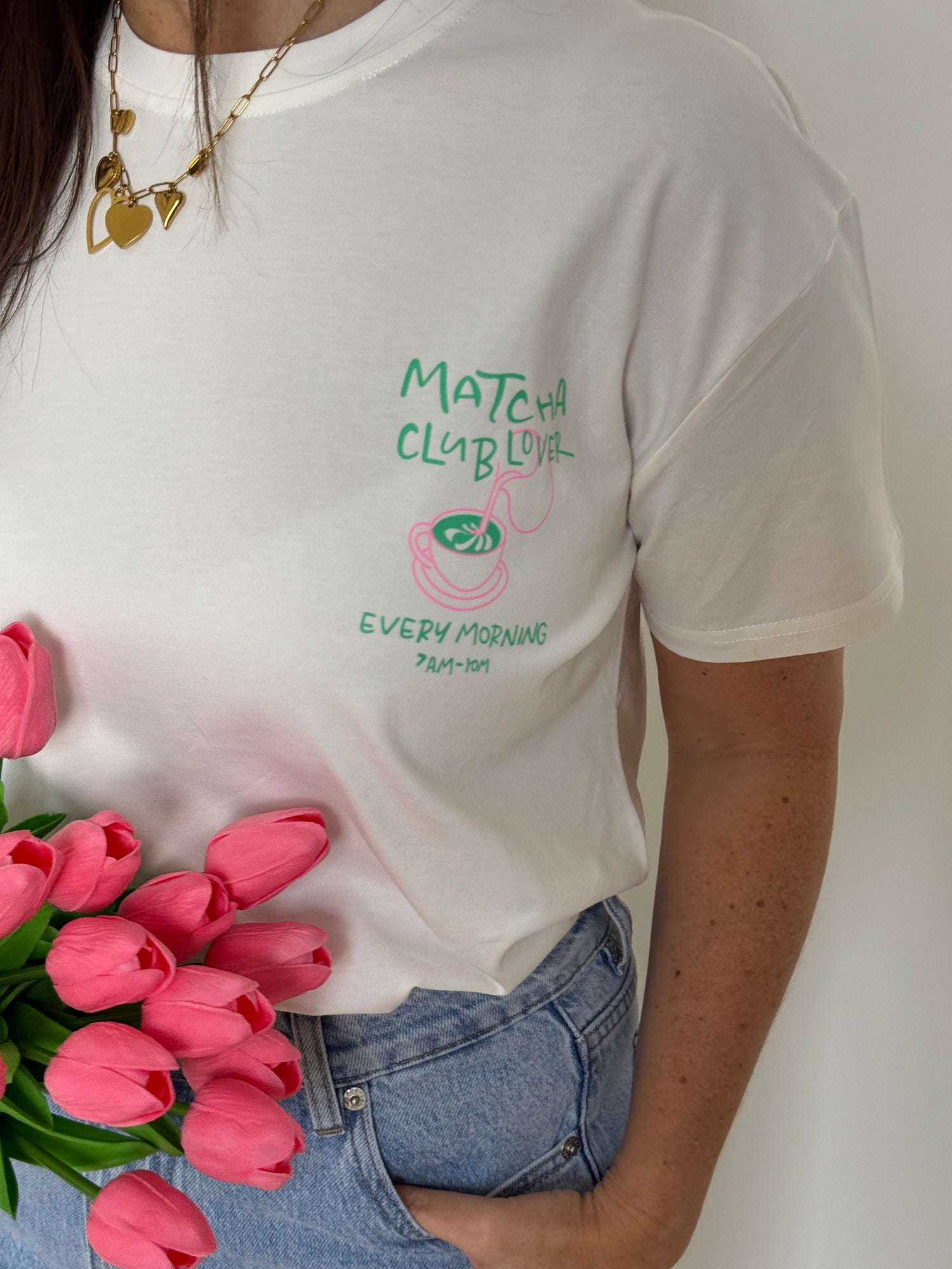 Matcha t-shirt wit - My Dressing