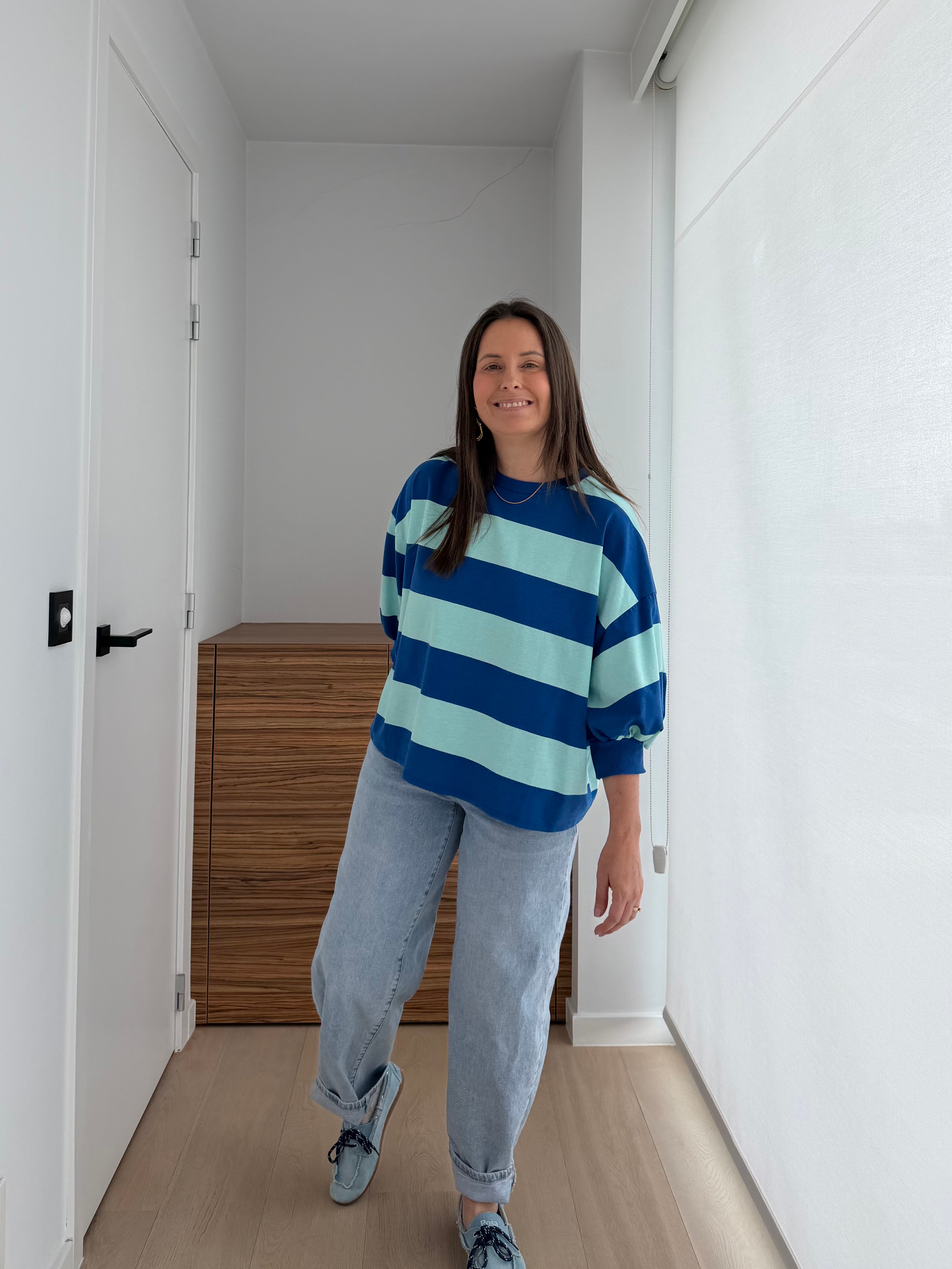 Blauw gestreepte t-shirt - My Dressing