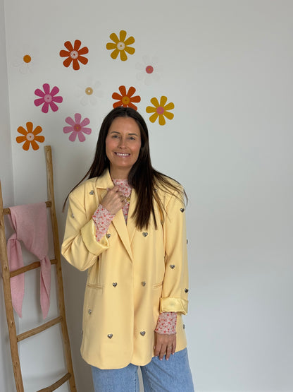 Heart studs blazer butter yellow - My Dressing