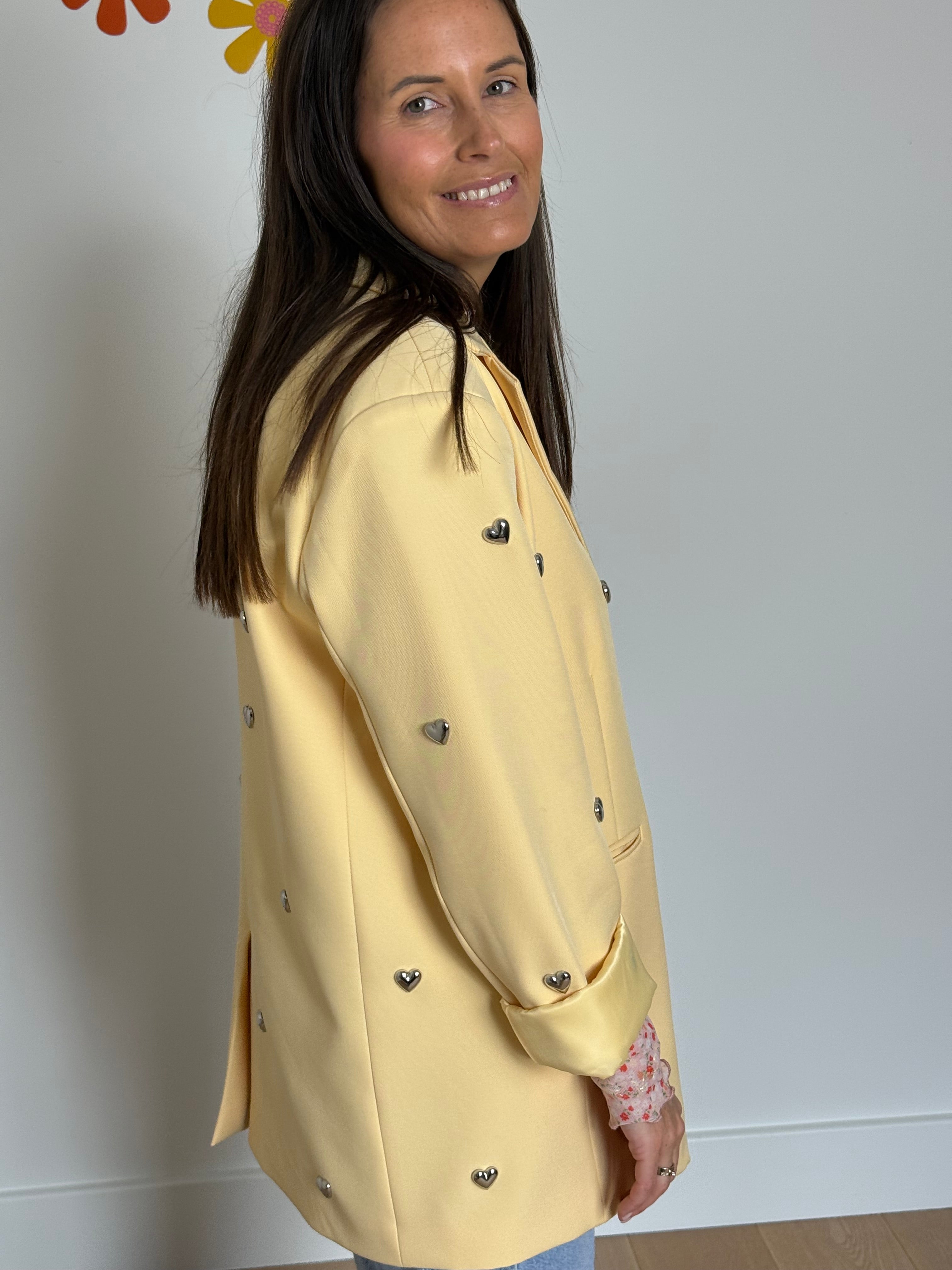 Heart studs blazer butter yellow - My Dressing