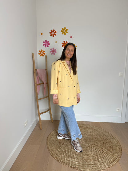 Heart studs blazer butter yellow - My Dressing